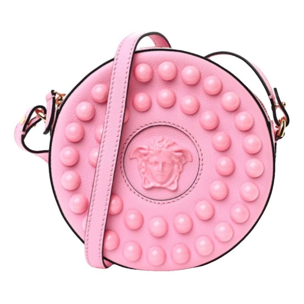 Versace Pink Leather Accessory with Gold Zipper